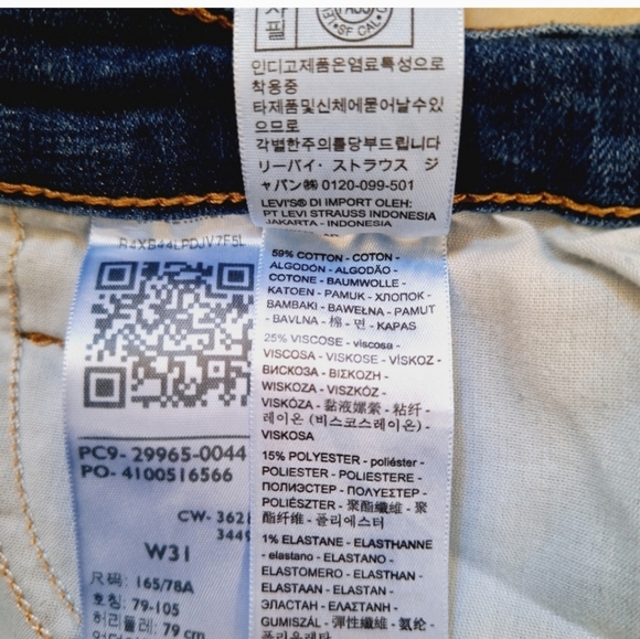 /Levi's 31 Mid Length Essential Denim Blue Jean Shorts SZ 31 - Picture 4 of 8